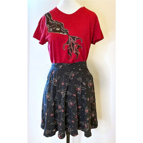 Princess Awesome red and black t-shirt and short skirt set - Picture 1 of 7